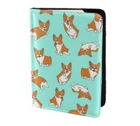 YBGHDAA Corgi, porta passaporto con stampa a forma di cane, da viaggio, indispensabile per donne, uomini, carte, passaporti, adatto a tutti i passaporti standard, Nero , Taglia unica