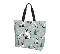 YBGHDAA Divertente borsa tote con stampa minimalista con gatto e albero per donne, borsa a tracolla di grande capacità, borsa leggera per lavoro, università, viaggi