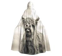 YBGHDAA Divertente mantello della mucca delle Highland con cappuccio mantello,Mantello con cappuccio a lunghezza intera per il giorno di San Patrizio,Vestire Halloween