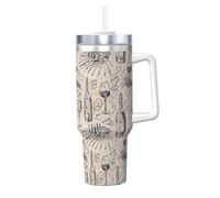 YBGHDAA Enoteca e vinificazione Stampa campo d'uva 4 once Ice Bully Tazza con manico Bicchiere in acciaio inox a tenuta stagna Tumblers per donne uomini