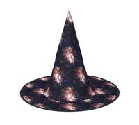 YBGHDAA Esplosione Fuochi d'artificio Stampa 3D Confezione da 2 Cappello di Halloween Cappelli da strega per feste Pieghevole Leggero Gioco di Ruolo Caps Per Cosplay
