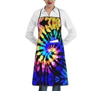 YBGHDAA Exotic Tribe Tie Dye Style Print Chef Grembiuli per le donne con tasca, grembiule stampato impermeabile con cravatta lunga per cucinare, cuocere al forno, giardinaggio