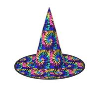 YBGHDAA Exotic Tribe Tie Dye Style Stampa 2 Pack Halloween Cappello Strega Cappelli per feste Pieghevole Leggero Ruolo Cappelli per Cosplay