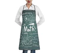 YBGHDAA Formulas Shapes Theory Matematica Lezione Word Word Grembiule da chef per donne con tasca, grembiule stampato impermeabile con cravatta lunga per cucinare, cuocere al forno, giardinaggio