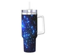 YBGHDAA Galaxy Stars Printing - Tazza da 1,18 l, con manico, in acciaio inox, a prova di perdite, per donne e uomini