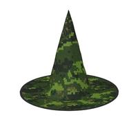 YBGHDAA Green Army - Cappelli da strega con stampa mimetica digitale, confezione da 2, per Halloween, per feste, pieghevoli, leggeri, per cosplay