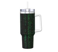 YBGHDAA Hacker Era Printing - Tazza da 1,18 l, con manico, in acciaio inox, a prova di perdite, per donne e uomini