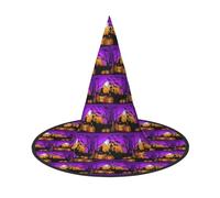 YBGHDAA Halloween gufo fantasma zucca stampa 2 pack Halloween cappello strega cappelli per feste pieghevole leggero gioco di ruolo cappelli per cosplay