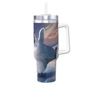 YBGHDAA Happy Penguin Printing - Tazza da 1,18 l, con manico, in acciaio inox, a prova di perdite, per donne e uomini