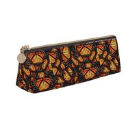 YBGHDAA Heaps of Orange Monarch Butterflies Printing School Pencil Case Holder Triangolare Cute Pen Marker Pouch for Boys and Girls Gift, bianco, Taglia unica, Astuccio per trucchi