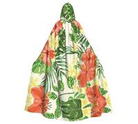 YBGHDAA Hojas Tropicales Y Flores Mantello con cappuccio mantello,Mantello con cappuccio a lunghezza intera per il giorno di San Patrizio,Vestire Halloween