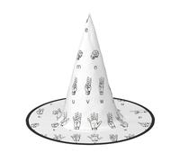 YBGHDAA Lettera dei segni dell'alfabeto, confezione da 2 cappelli da strega per Halloween, per feste, pieghevoli, leggeri, per giochi di ruolo