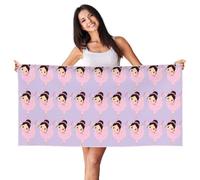 YBGHDAA Little Ballerina Dancing Girl Stampa Peach Skin Velvet Beach Towel 69,5 x 140,8 cm Oversize Quick Dry Viaggio Per Palestra Campeggio