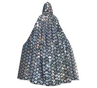 YBGHDAA Mantello a squame di pesce argento con cappuccio mantello,Mantello con cappuccio a lunghezza intera per il giorno di San Patrizio,Vestire Halloween