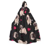 YBGHDAA Mantello carlino carino con cappuccio, mantello con cappuccio a lunghezza intera per il giorno di San Patrizio, travestimento di Halloween