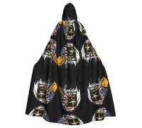 YBGHDAA Mantello con bandiera americana con aquila dell'esercito americano con cappuccio, mantello con cappuccio a lunghezza intera per il giorno di San Patrizio, travestimento di Halloween