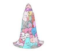 YBGHDAA Mantello con cappuccio per teenager con cuore colorato per cosplay, Halloween, strega, vampiro, mago, ballo in maschera