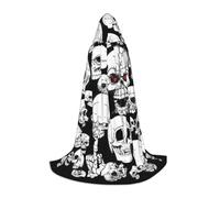 YBGHDAA Mantello con cappuccio per teenager con teschio malvagio, per cosplay, feste di Halloween, strega, vampiro, mago, ballo in maschera