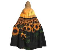YBGHDAA Mantello con girasole e tramonto con cappuccio mantello,Mantello con cappuccio a lunghezza intera per il giorno di San Patrizio,Vestire Halloween