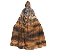 YBGHDAA Mantello da caccia fagiano con mantello con cappuccio, mantello con cappuccio a lunghezza intera per il giorno di San Patrizio, travestimento di Halloween