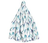 YBGHDAA Mantello da vampiro con cappuccio per adulti, motivo giraffa, per Halloween, 140 cm, ideale per feste a tema