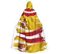 YBGHDAA Mantello della bandiera della Spagna con mantello con cappuccio,Mantello con cappuccio a lunghezza intera per il giorno di San Patrizio,Vestire Halloween