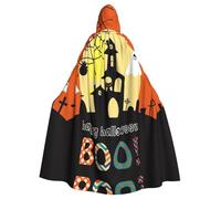 YBGHDAA Mantello di zucca fantasma di Halloween con cappuccio, mantello con cappuccio a lunghezza intera per il giorno di San Patrizio, travestimento di Halloween
