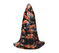 YBGHDAA Mantello giapponese con cappuccio, per cosplay, Halloween, strega, vampiro, mago, ballo in maschera