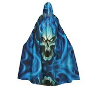 YBGHDAA Mantello horror fantasma teschio con cappuccio, mantello con cappuccio a lunghezza intera per il giorno di San Patrizio, travestimento di Halloween