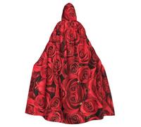 YBGHDAA Mantello rosa rossa con cappuccio mantello,Mantello con cappuccio a lunghezza intera per il giorno di San Patrizio,Vestire Halloween