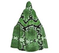 YBGHDAA Mantello verde in pelle di serpente con cappuccio mantello,Mantello con cappuccio a lunghezza intera per il giorno di San Patrizio,Vestire Halloween