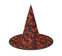 YBGHDAA Monarch Butterflies. Stampa 2 Pack Halloween Cappello Strega Cappelli per feste Pieghevole Leggero Ruolo Cappelli per Cosplay
