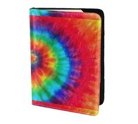 YBGHDAA Porta passaporto con stampa arcobaleno tie dye da viaggio indispensabile per donne e uomini portafoglio passaporto adatto a tutti i passaporti standard, Nero , Taglia unica