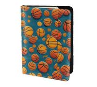 YBGHDAA Porta passaporto con stampa di pallacanestro da viaggio, indispensabile per donne e uomini, adatto a tutti i passaporti standard, Nero , Taglia unica