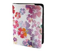 YBGHDAA Porta passaporto con stampa floreale hawaiana da viaggio, indispensabile per donne e uomini, adatto a tutti i passaporti standard, Nero , Taglia unica