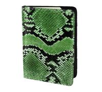 YBGHDAA Porta passaporto con stampa in pelle di serpente verde, indispensabile per donne e uomini, adatto a tutti i passaporti standard, Nero , Taglia unica