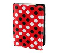 YBGHDAA Porta passaporto da viaggio con stampa a pois bianchi e rossi per donne e uomini, adatto a tutti i passaporti standard, Nero , Taglia unica