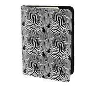 YBGHDAA Porta passaporto da viaggio con stampa astratta con zebra animale indispensabile per donne uomini carta passaporto portafoglio adatto a tutti i passaporti standard, Nero , Taglia unica