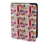 YBGHDAA Porta passaporto da viaggio con stampa di giornale scolastico in inglese, indispensabile per donne e uomini, adatto a tutti i passaporti standard, Nero , Taglia unica