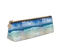 YBGHDAA Serene Coastal Printing School Pencil Case Holder Triangolare carino penna Marker Pouch per ragazzi e ragazze regalo, bianco, Taglia unica, Astuccio per trucchi