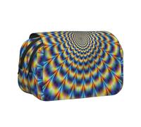 YBGHDAA Spirale illusione ottica GIF stampa matita caso penne gel titolare organizzatore borsa portatile artista pittura matita sacchetto, Nero , Taglia unica, Organizer per borse