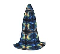 YBGHDAA Starry Night Sky Deep Outer Space Teen Mantello con cappuccio Mantello per Cosplay Halloween Party Strega Vampiro Mago Costume da ballo in maschera