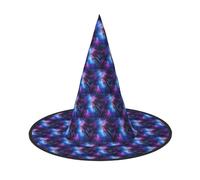 YBGHDAA Starry Night Sky Deep Printing 2 Pack Halloween Hat Witch Cappelli per feste Pieghevole Leggero Gioco di ruolo Caps per Cosplay