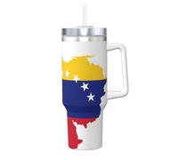 YBGHDAA Tazza con stampa della bandiera del Venezuela da 40 once Ice Bully con manico Tumbler Cup in acciaio inossidabile a tenuta stagna Tumblers per donne uomini