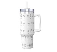 YBGHDAA Tazza con stampa dell'alfabeto con scritta in lingua dei segni, 1,18 l, con manico, in acciaio inox, a prova di perdite, per donne e uomini