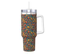 YBGHDAA Tazza con stampa di pallacanestro da 1,18 l, con manico, in acciaio inox, a tenuta stagna, per donne e uomini