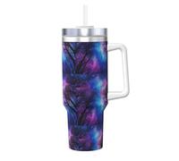 YBGHDAA Tazza con stampa profonda del cielo notturno stellato da 1,18 l, con manico, in acciaio inox, a prova di perdite, per donne e uomini