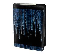 YBGHDAA The Blue Binary Printing Passport Holder Travel Must Have for Women Men Card Passport Wallet Fit All Standard Passports, Nero , Taglia unica
