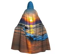 YBGHDAA Ultimi raggi di sole sopra il mare onde mantello con cappuccio mantello,Mantello con cappuccio a lunghezza intera per il giorno di San Patrizio,Halloween Dress-Up
