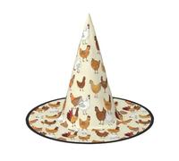 YBGHDAA Una covata di polli stampa 2 Pack Halloween cappello strega cappelli per feste pieghevole leggero gioco di ruolo cappelli per cosplay